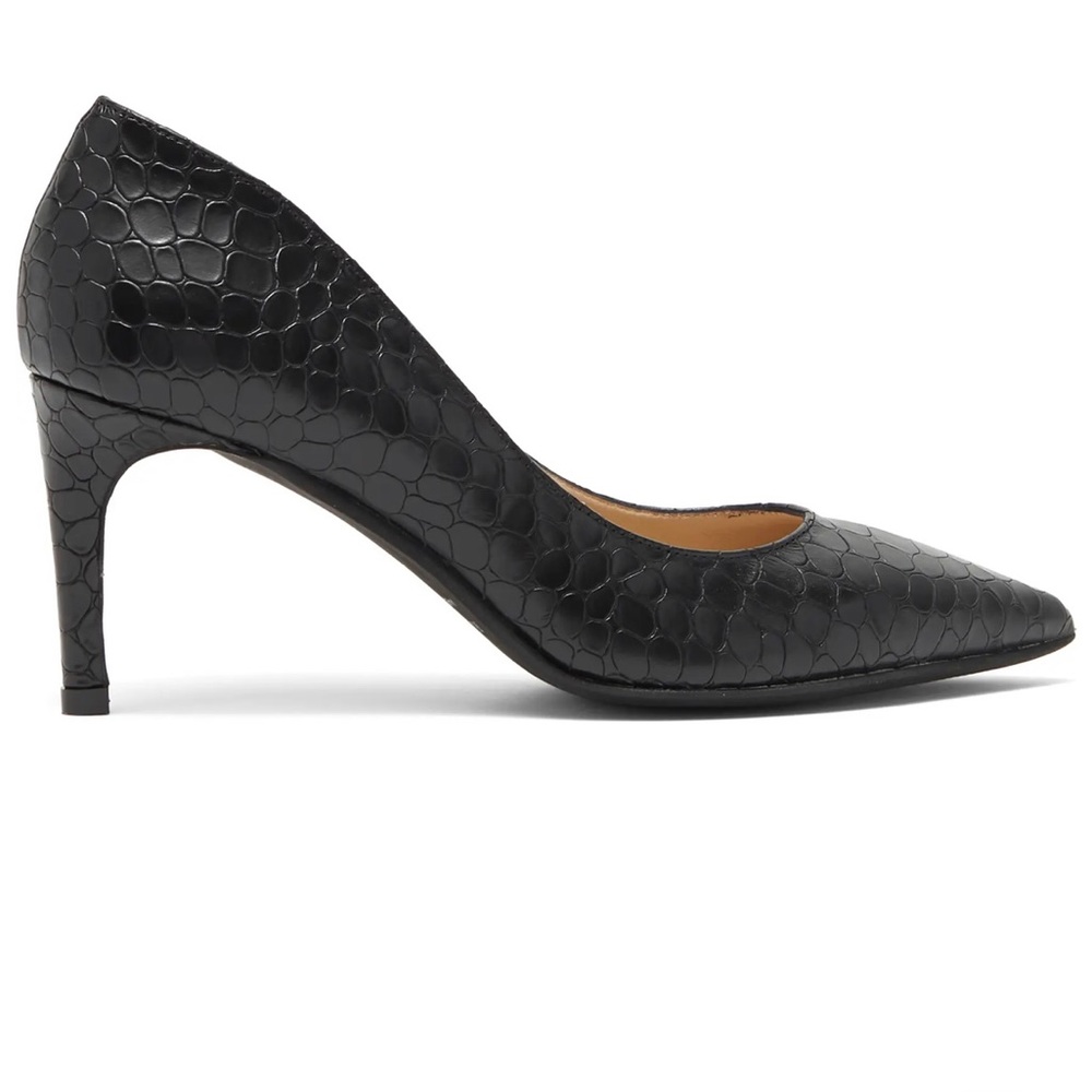 Ron White Cynthia Croc Embossed Leather Pumps